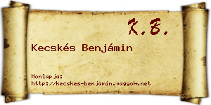 Kecskés Benjámin névjegykártya